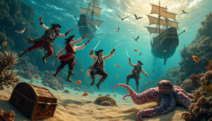 découvrez pirates vr, une expérience immersive qui vous plonge dans un monde coloré d'aventures nautiques. affrontez des ennemis en combat superficiel tout en explorant les profondeurs des océans. préparez-vous pour une aventure palpitante qui allie graphismes éclatants et action trépidante !