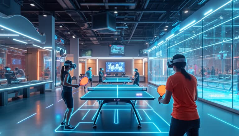 découvrez les toutes dernières améliorations du simulateur sportif vr racket club ! profitez maintenant du pickleball, du tennis de table et bien d'autres nouvelles fonctionnalités pour enrichir votre expérience de jeu immersive. préparez-vous à vous amuser comme jamais auparavant !