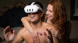 Un homme en train de regarder un porno VR gratuit