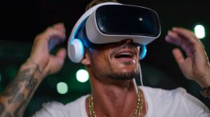 Un homme en casque VR