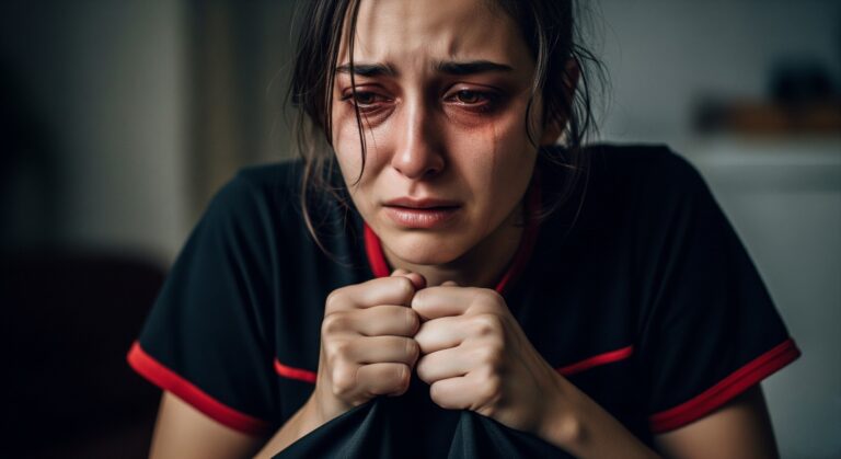 une femme bouleversée