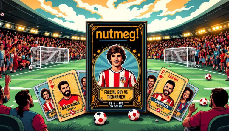 découvrez 'nutmeg!', un jeu de cartes de gestion footballistique inspiré des années rétro, prévu pour 2026. plongez dans l'univers captivant du football vintage, où stratégie et passion se rencontrent pour vous offrir une expérience de jeu inédite.