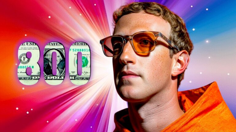Mark Zuckerberg en lunettes avec le chiffre 800