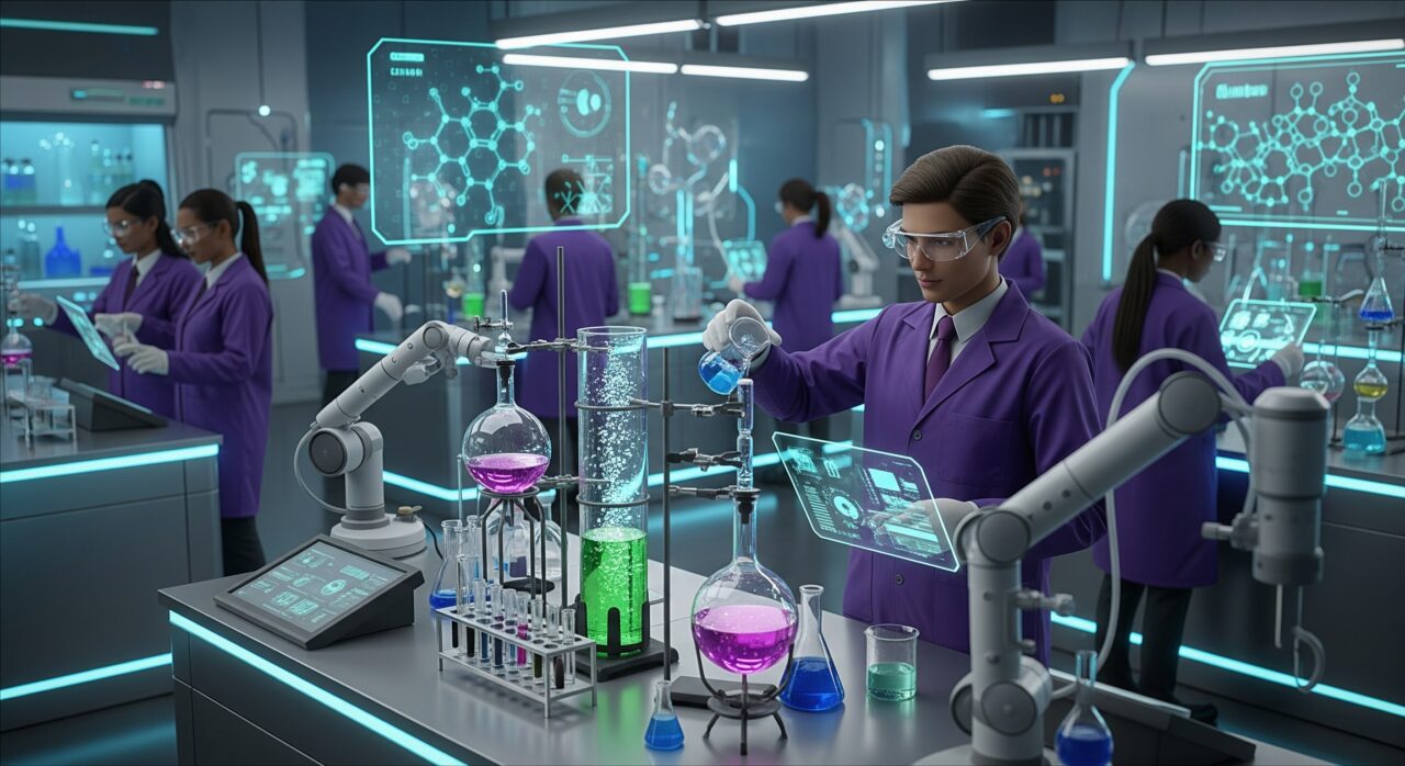 Des avatars dans un labo en plein monde virtuel