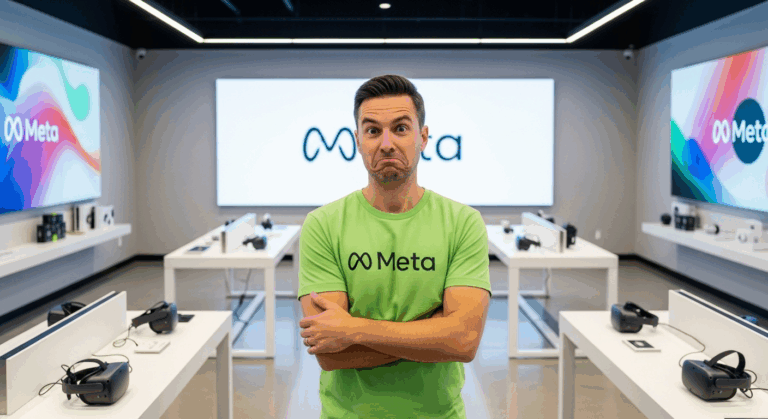 Homme dans une boutique Meta