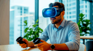 un homme en plein test du Vision Vivo