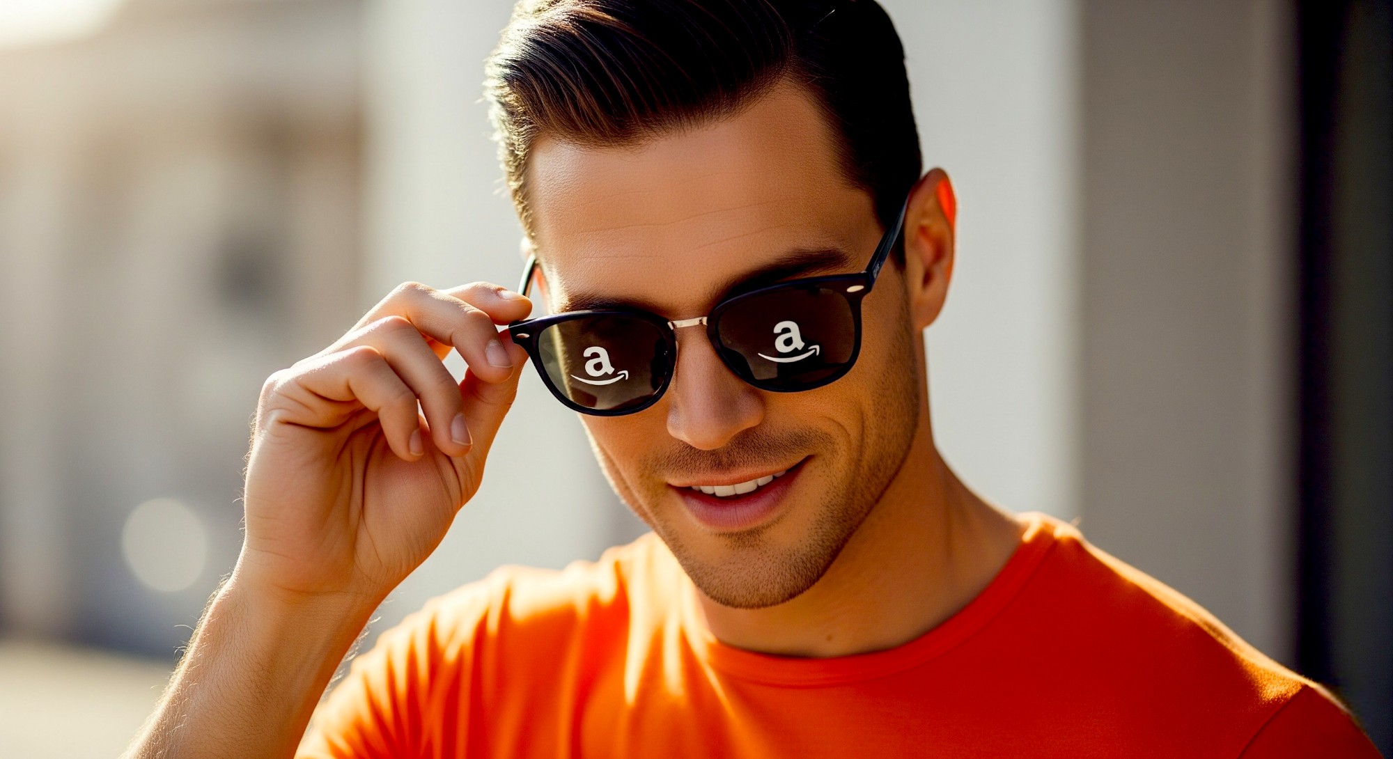 homme portant des lunettes Amazon