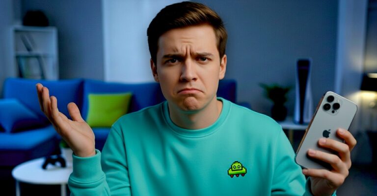 Un homme tenant un iPhone