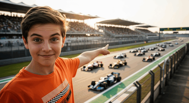 un enfant pointant du doigt un circuit