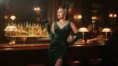 jeune femme tenue vintage dans un bar