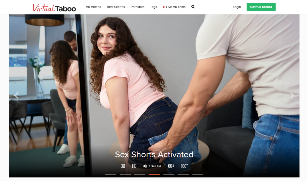 La page d'accueil du site porn VirtualTaboo