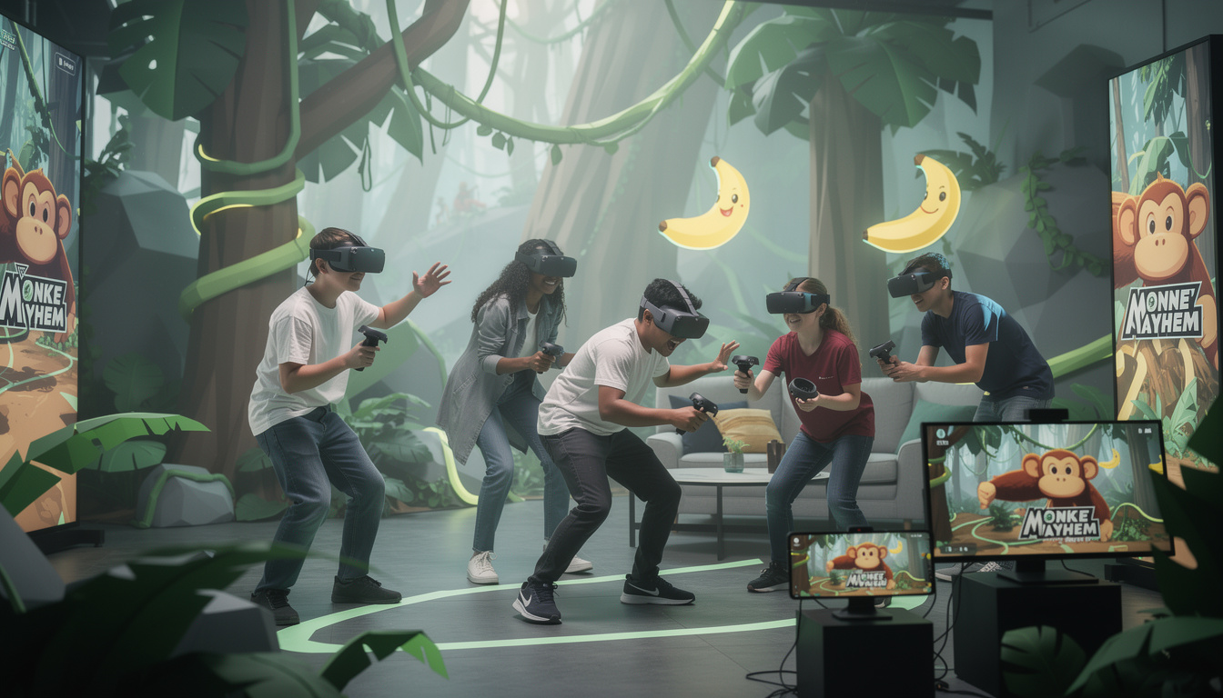 découvrez 'monke mayhem', la version mobile très attendue du jeu phénomène 'gorilla tag' de quest, disponible dès l'année prochaine pour une expérience de réalité virtuelle accessible partout.