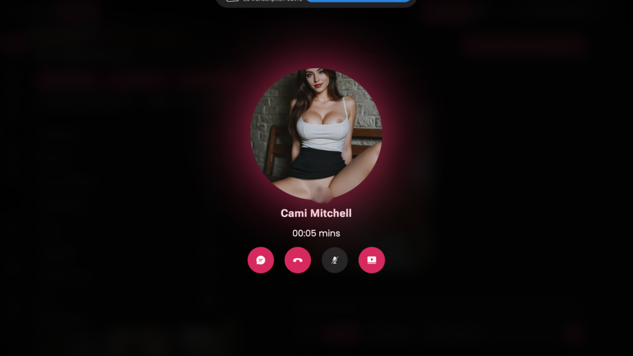 Call avec Cami Mithcell, une AI girlfriend sur Secret Desires AI 