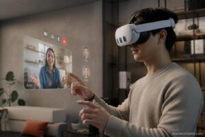 découvrez le nouveau casque de réalité mixte de meta dévoilé à connect, offrant une expérience d'appels holographiques immersive et révolutionnaire.