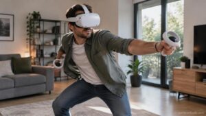 meta prépare une sangle pour lunettes vr pensée pour rester bien en place pendant les sessions de jeu les plus intenses et les mouvements les plus dynamiques.