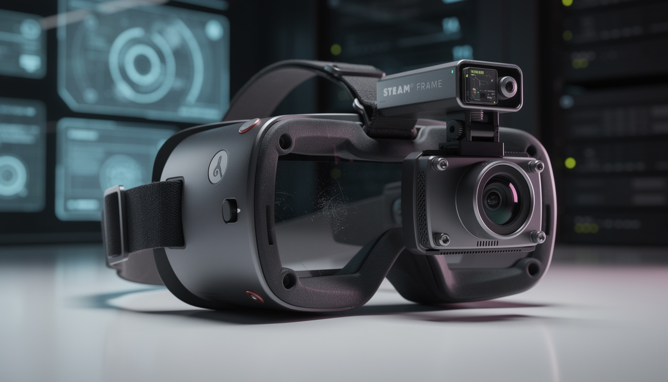 découvrez le nouvel accessoire de steam frame : une caméra à transmission couleur qui offre une expérience visuelle améliorée et immersive.