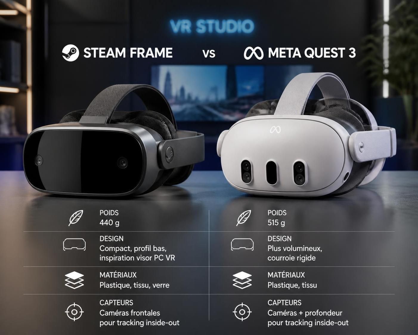 découvrez une comparaison détaillée entre steam frame et quest 3, analysant les performances pc, la puissance et les options de personnalisation pour choisir le casque vr qui vous convient.