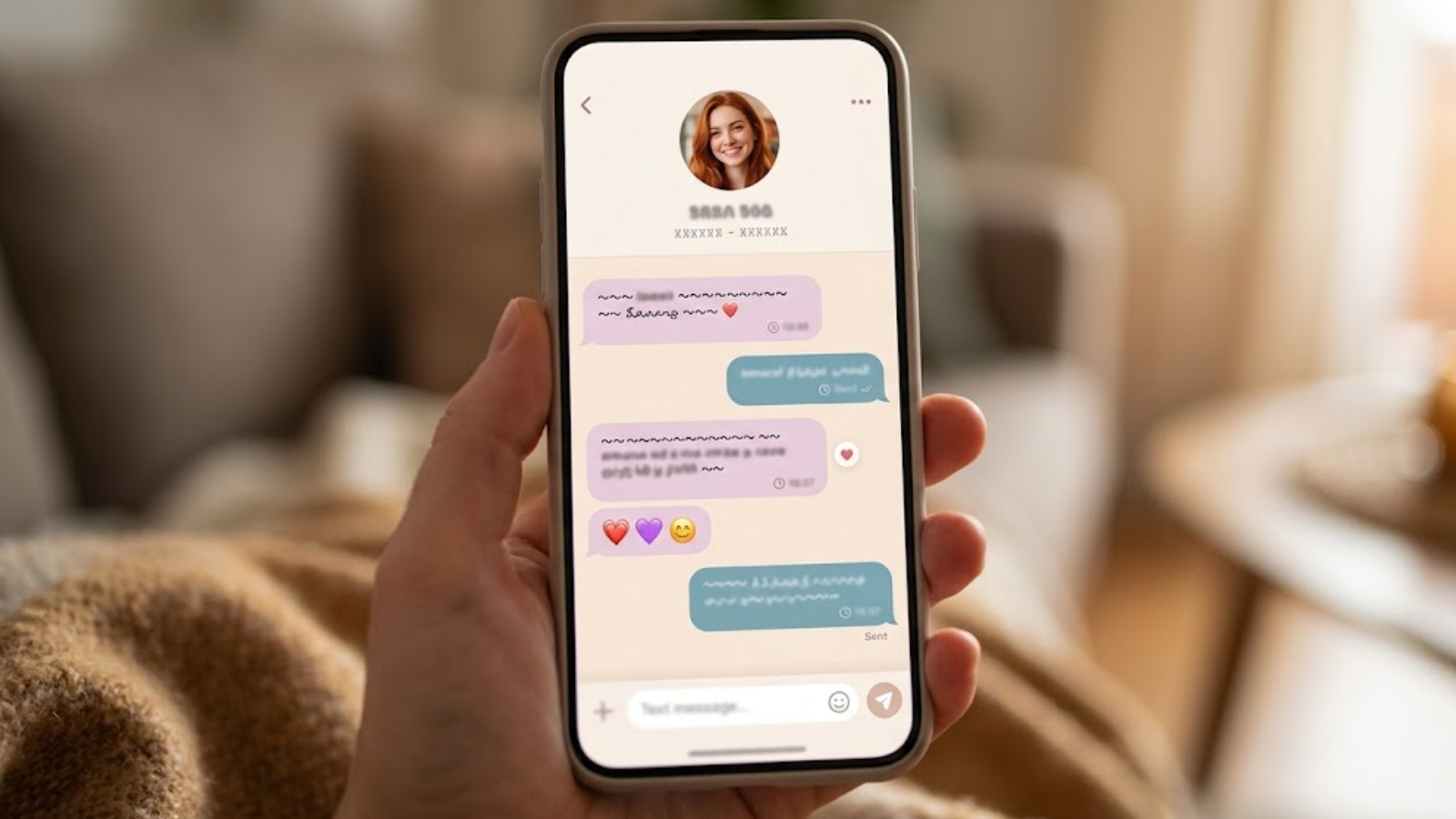 Main tenant un smartphone avec une application de conversation de copine IA